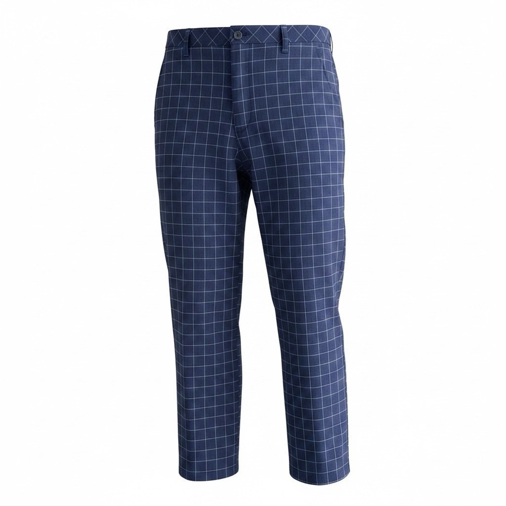 Izod Plaid Golf Pants Men's 38/30 Blue/White Plaid Flat Front Chino Casual